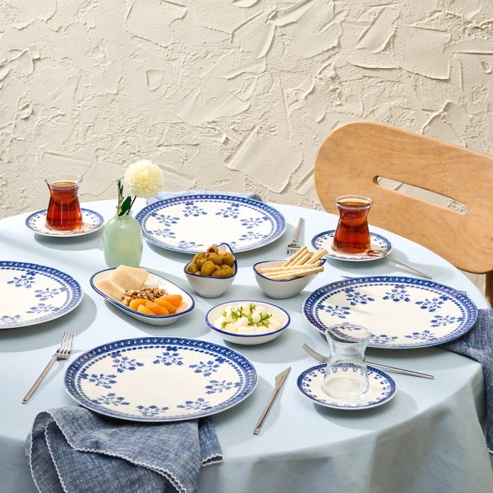 Karaca Elegance Bone Lexi 53 Parça 12 Kişilik Yemek Takımı Platin